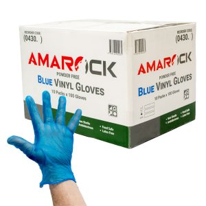 Amarock Blue Vinyl Powder Free Gloves (0430) CTN/1000
