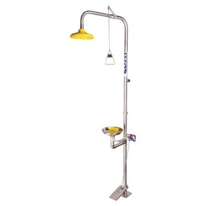 Pratt Combination shower with triple nozzle eye & face wash with bowl & foot treadle (SE607)