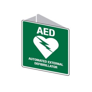 225x225mm - Poly - Off Wall - AED (Automated External Defibrillator) - Double Sided