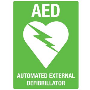 225x300mm - Poly - AED (Automated External Defibrillator) with Symbol