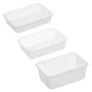 Rectangular Ribbed Plastic Container CTN/500