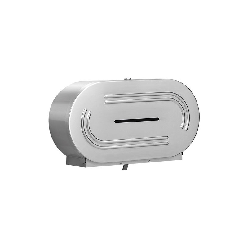Double Jumbo Toilet Roll Dispenser Stainless Steel