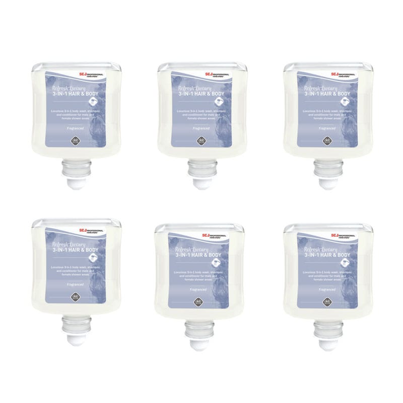 Deb Refresh Luxury 3-in-1 Hair & Body Wash 1L Refill Pods CTN/6