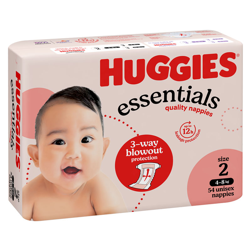 Huggies Essentials Infant Nappies Size 2 (54x4) 216