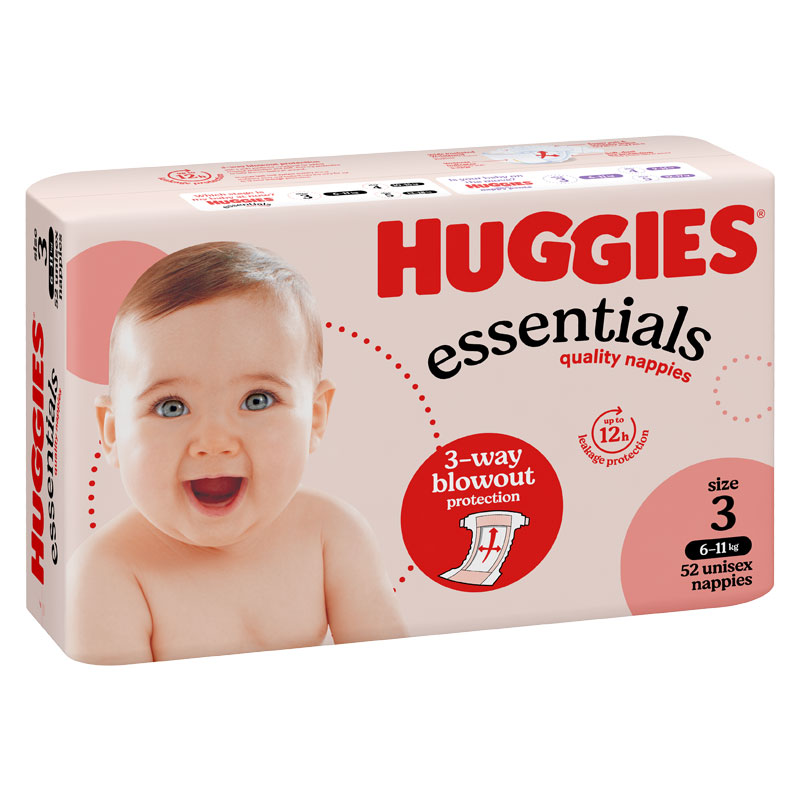 Huggies Essentials Crawler Nappies Size 3 (52x4) 208