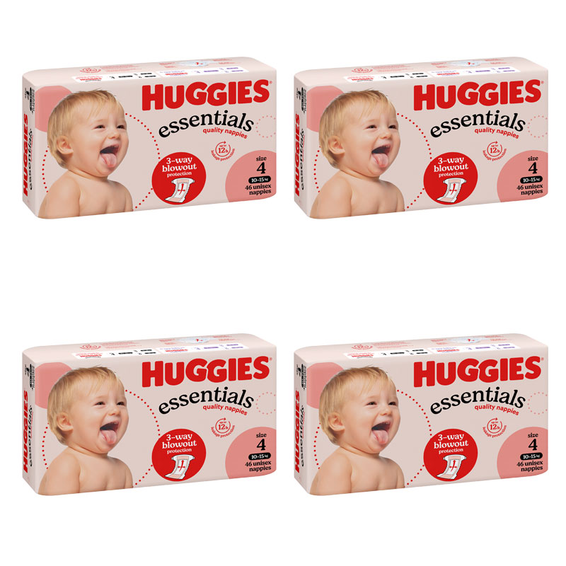 Huggies Essentials Toddler Nappies Size 4 (46x4) 184