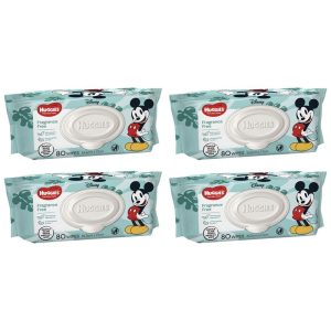 Huggies Thick Baby Wipes Fragrance Free 4 Packs of 80 Wipes