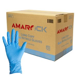 Amarock Blue Nitrile Long Cuff Powder Free Gloves