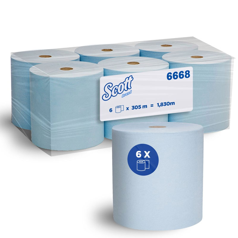 SCOTT Control Airflex Blue Roll Towel 20cm x 304m 1 Ply (6668)