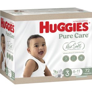 Huggies Ultimate Pure Care Crawler Nappies Size 3 (72)