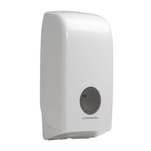 Aquarius Single Sheet Interleaf Toilet Tissue Dispenser - White Lockable ABS