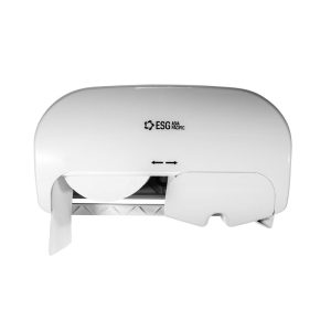 ESG Slim 2-Roll Gloss White Controlled Use Toilet Tissue Dispenser