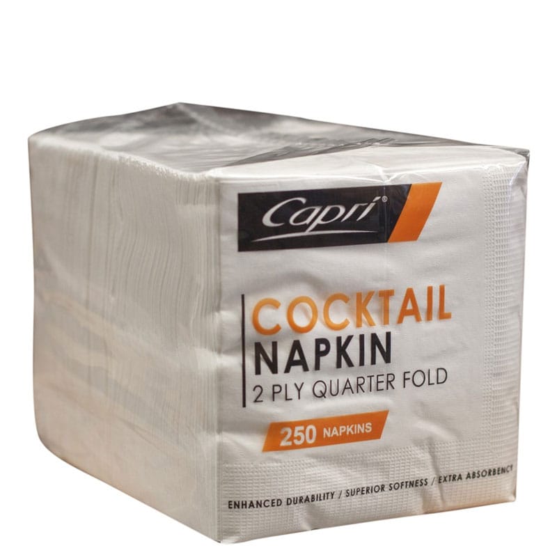 Capri 2 Ply White Cocktail Napkins CTN/2000