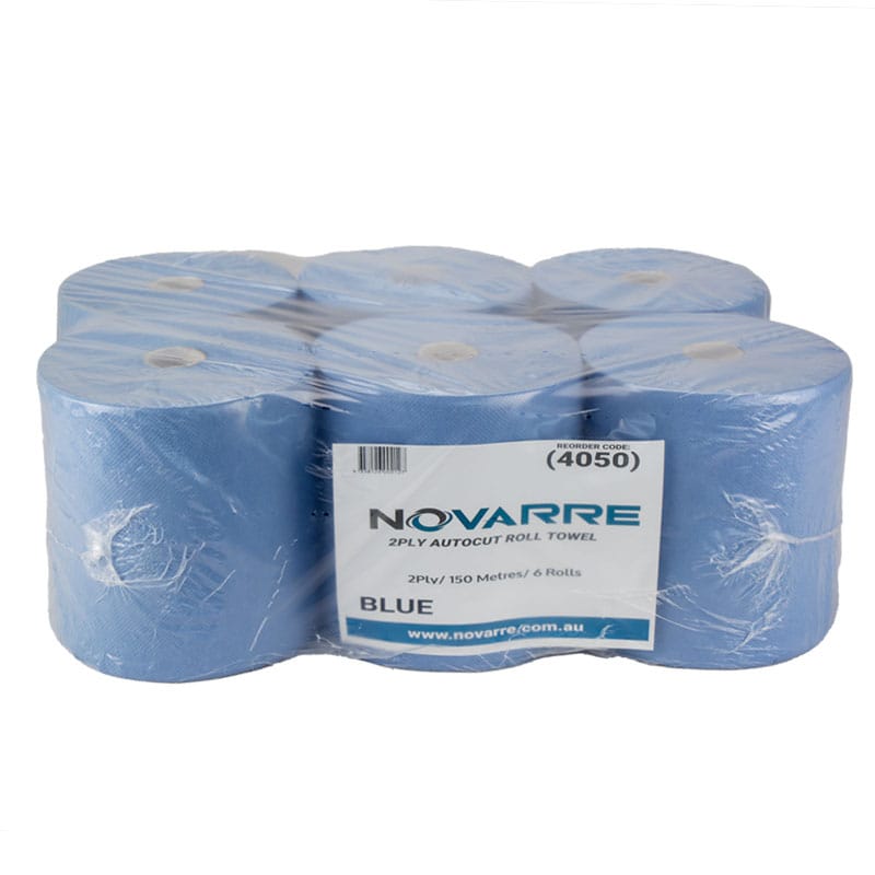 Blue 2 Ply Autocut Roll Towel 19.5cm x 150m CTN/6 (4050)