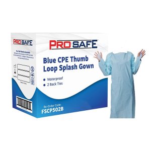 Disposable Waterproof CPE Blue Splash Gown