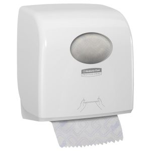 AQUARIUS Slimroll Hand Towel Dispenser White Lockable ABS PBS (7955)