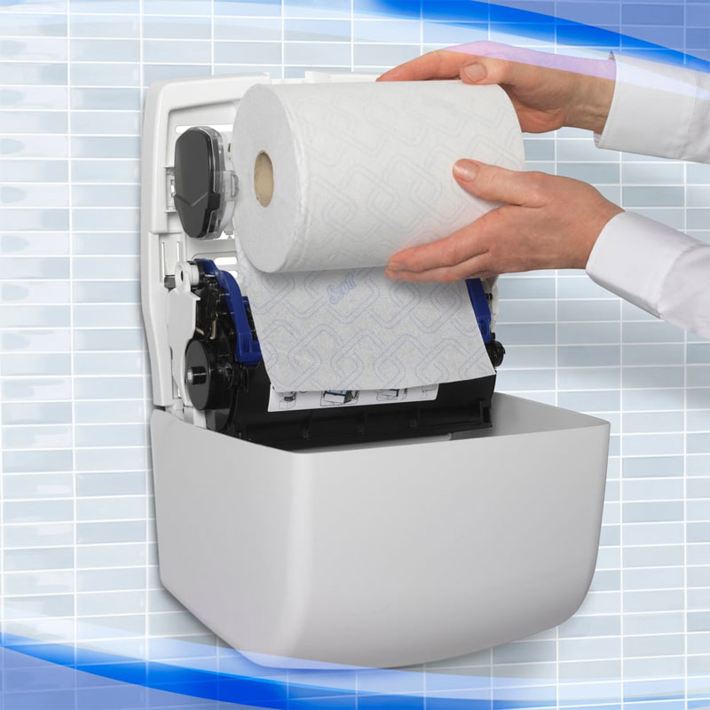 Aquarius Slimroll Hand Towel Dispenser White Lockable ABS PBS (7955)