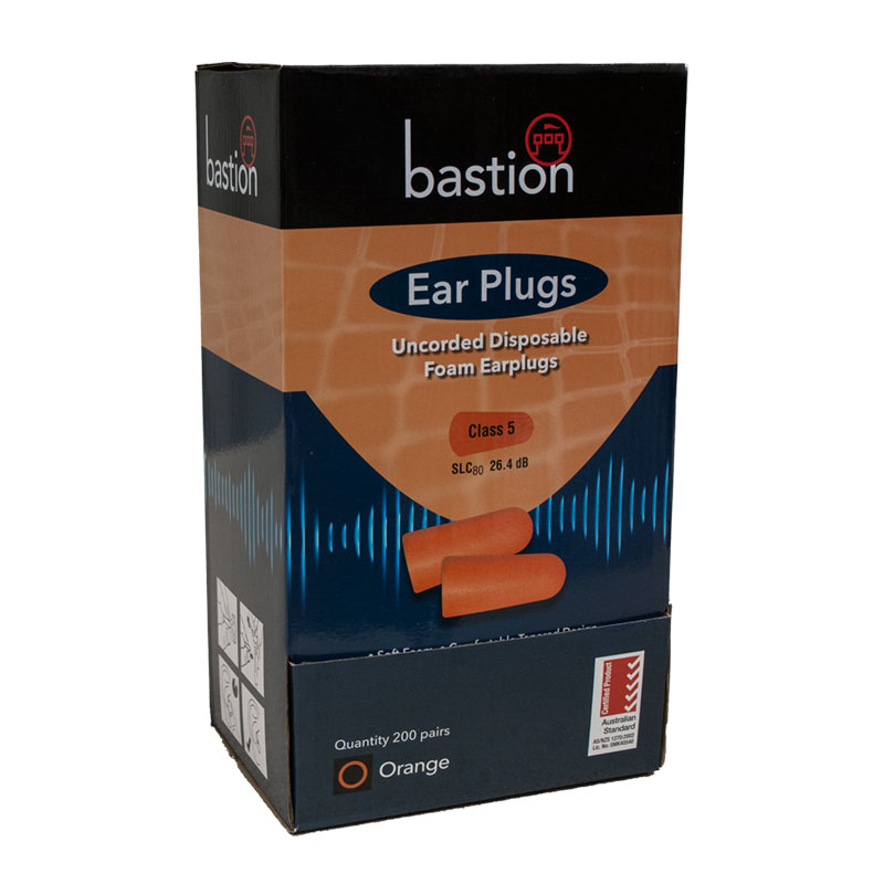 PU Foam Earplugs, Class 5 26dB, Orange, Uncorded - 200 Pairs