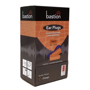 PU Foam Earplugs, Class 5 26dB, Orange, Corded - 100 Pairs