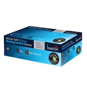 Bastion Biodegradable Soft Blue Nitrile Powder Free Gloves CTN/1000
