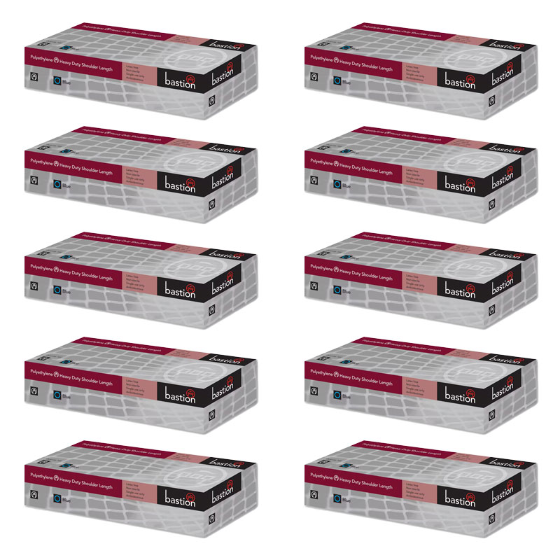 Bastion Blue Polyethylene Heavy Duty Shoulder Length Gloves 900mm