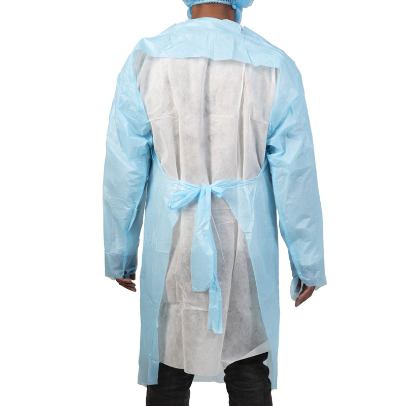 Amarock Disposable Waterproof CPE Blue Splash Gown