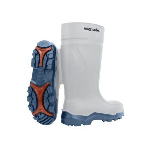 Maxisafe XTREMEGRIP Safety White PU Gumboot