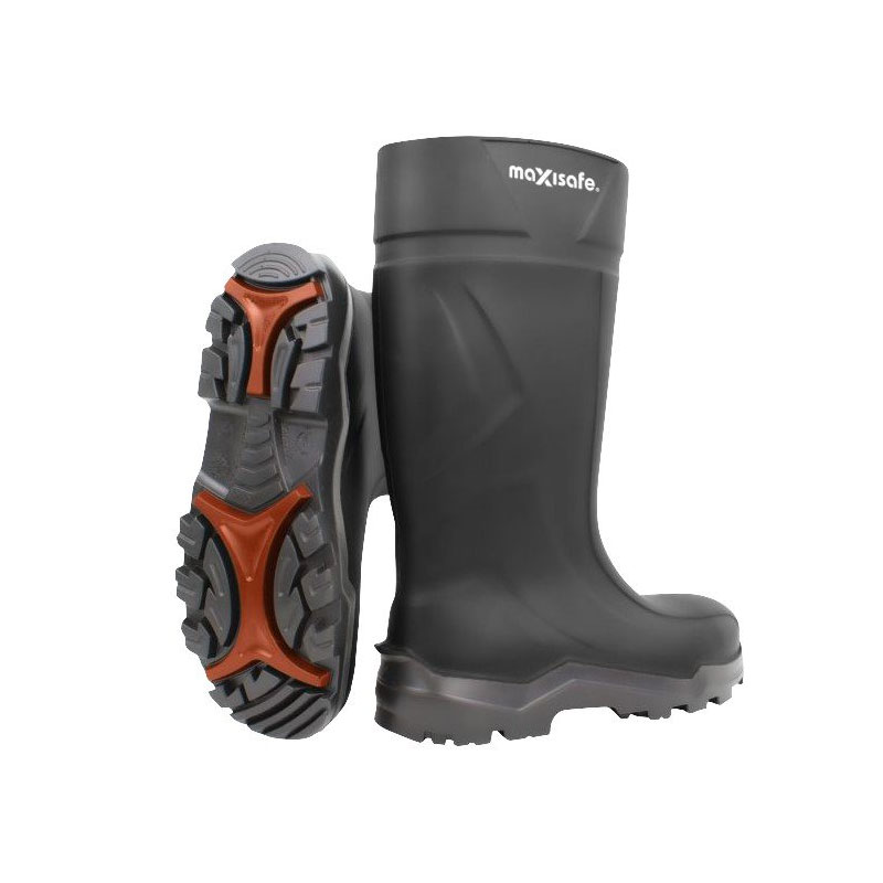 Maxisafe XTREMEGRIP Safety Black PU Gumboot