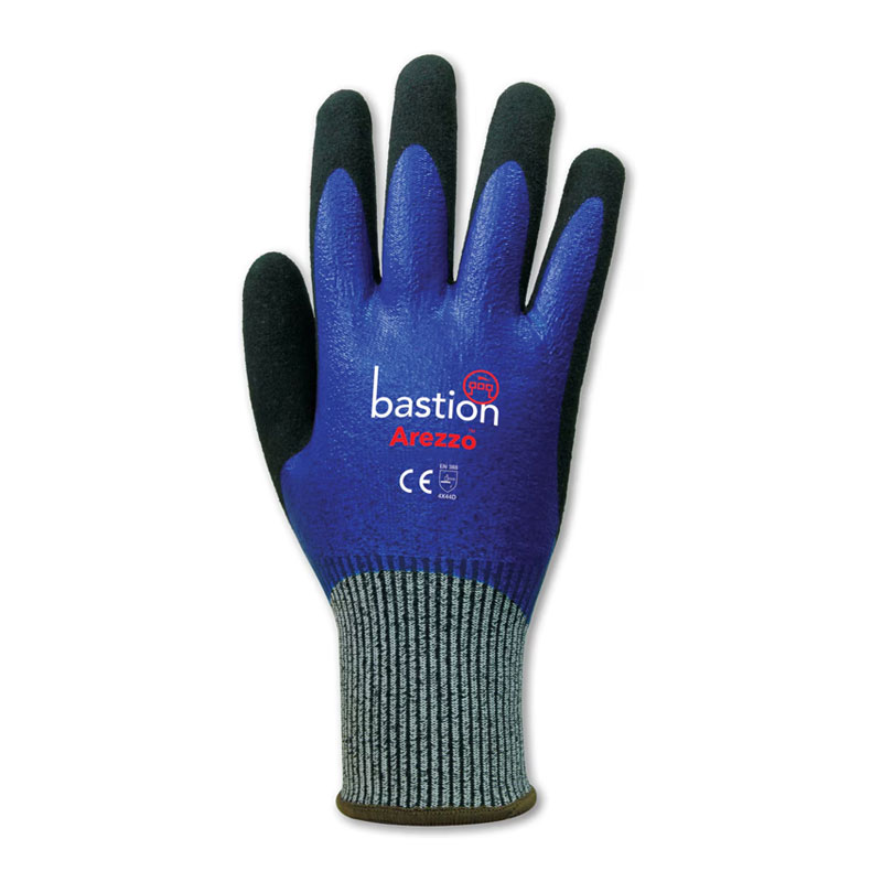 Arezzo Cut 5/Grey HPPE Blue Full Nitrile Coating Black/Sandy Gloves