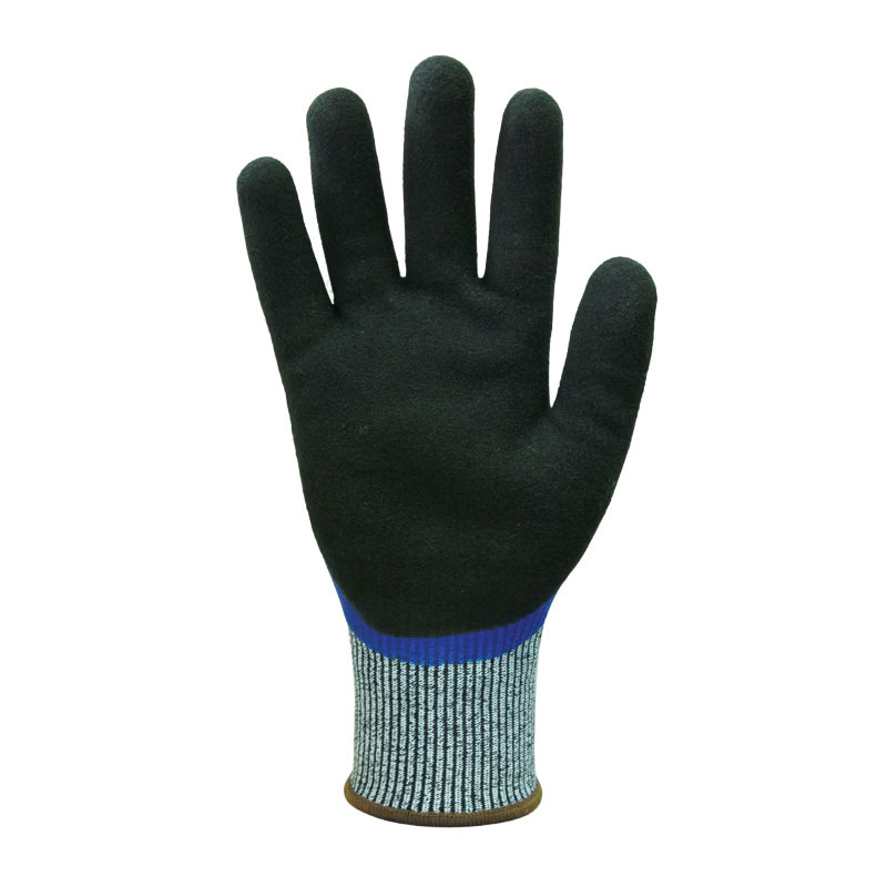 Arezzo Cut 5/Grey HPPE Blue Full Nitrile Coating Black/Sandy Gloves