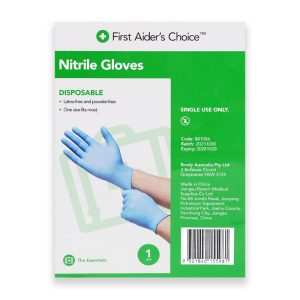 First Aid Kit Gloves Pair - Nitrile Powder Free Large