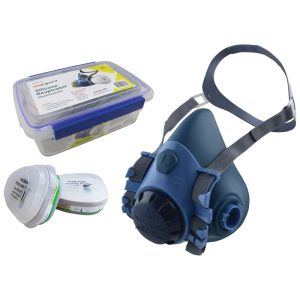 Maxiguard Silicone Half Mask Respirator with ABEK1 P2 Filter Caps